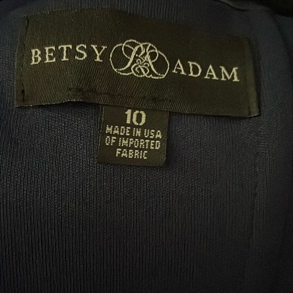 NWT Betsy Adam Off The Shoulder Ruffle Dress Navy Blue Size 10 - Picture 10 of 14